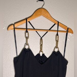 Black with Gold Straps Guess by Marciano Blouse